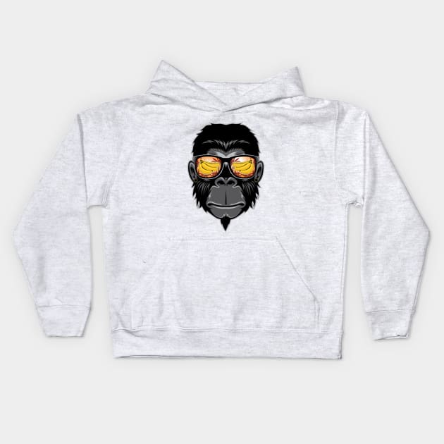 Cool monkey Kids Hoodie by cristianvan